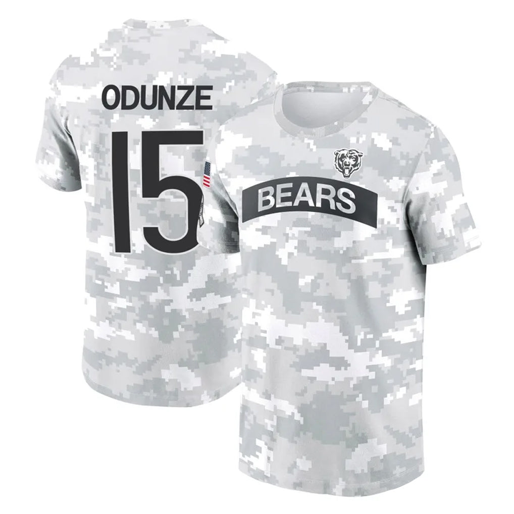 C.Bears #15 Rome Odunze Player Arctic Camo Salute to Service Performance T-Shirt Limited Ldoa Stitched Jerseys