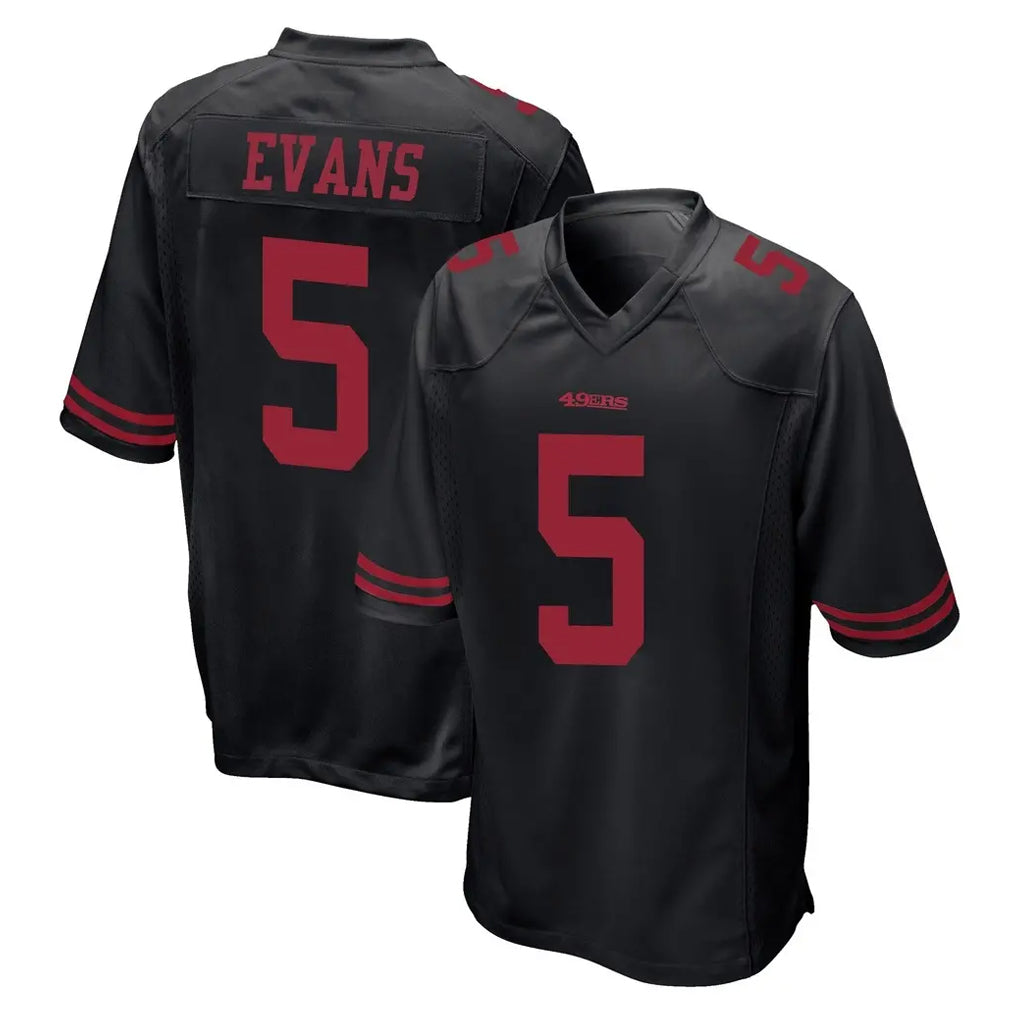 SF.49ers #5 Mike Evans Player Black Alternate Home Game Ldoa Stitched Jerseys