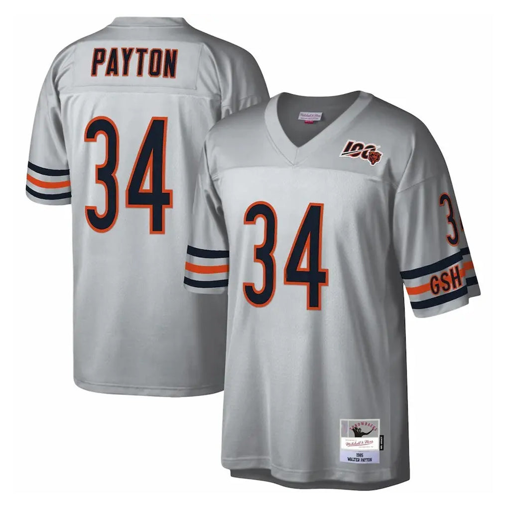 C.Bears #34 Walter Payton Player Silver Mitchell & Ness Legacy Replica Ldoa Stitched Jerseys