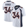 D.Broncos #34 JL Skinner Player White Vapor Untouchable Limited Home Game Ldoa Stitched Jerseys