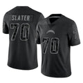 LA.Chargers #70 Rashawn Slater Player Black Limited Reflective Home Game Ldoa Stitched Jerseys