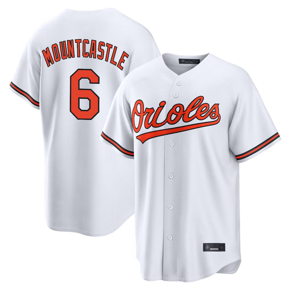 B.Orioles #6 Ryan Mountcastle Player White Home Game Ldoa Stitched Jerseys