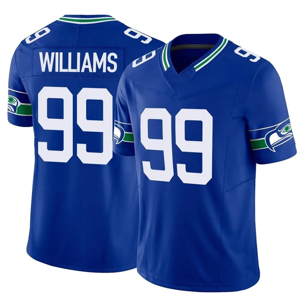 S.Seahawks #99 Leonard Williams Player Royal Limited Throwback Vapor F.U.S.E. Home Game Ldoa Stitched Jerseys