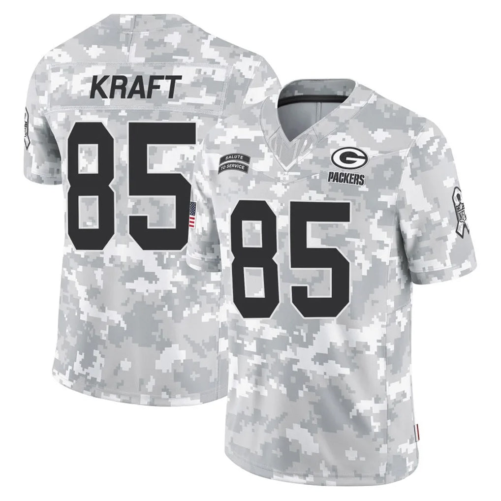 GB.Packers #85 Tucker Kraft Player Arctic Camo Salute To Service Limited Ldoa Stitched Jerseys
