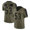 C.Bengals #53 Boye Mafe Player Olive Salute to Service Game Ldoa Stitched Jerseys
