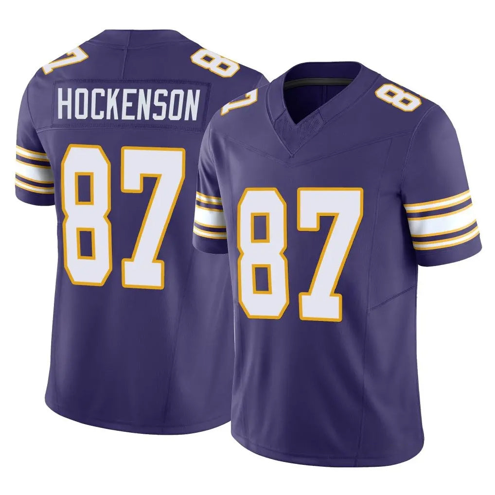 M.Vikings #87 T.J. Hockenson Player Purple Limited Classic Vapor F.U.S.E. Home Game Ldoa Stitched Jerseys