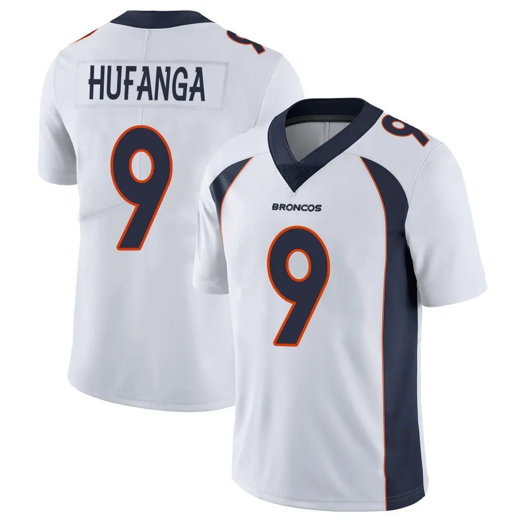 D.Broncos #9 Talanoa Hufanga Player White Vapor Untouchable Limited Home Game Ldoa Stitched Jerseys