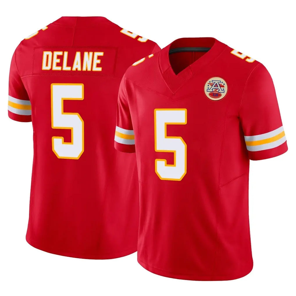 KC.Chiefs #5 Mansoor Delane Player Red Limited Vapor F.U.S.E. Home Game Ldoa Stitched Jerseys