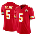 KC.Chiefs #5 Mansoor Delane Player Red Limited Vapor F.U.S.E. Home Game Ldoa Stitched Jerseys