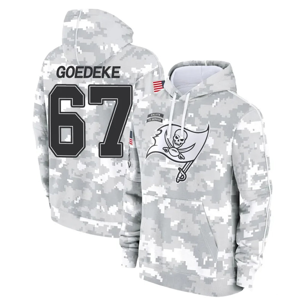 TB.Buccaneers #67 Luke Goedeke Player Arctic Camo Limited Salute to Service Pullover Hoodies Game Ldoa Stitched Jerseys