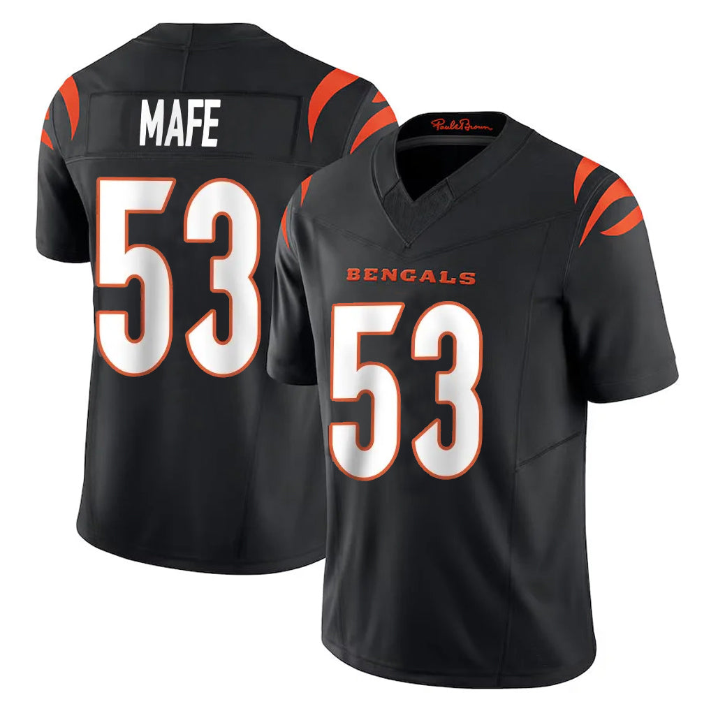 C.Bengals #53 Boye Mafe Player Black Vapor F.U.S.E. Limited Home Game Ldoa Stitched Jerseys