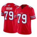 B.Bills #79 Spencer Brown Player Red Vapor F.U.S.E. Jersey Limited Home Game Ldoa Stitched Jerseys