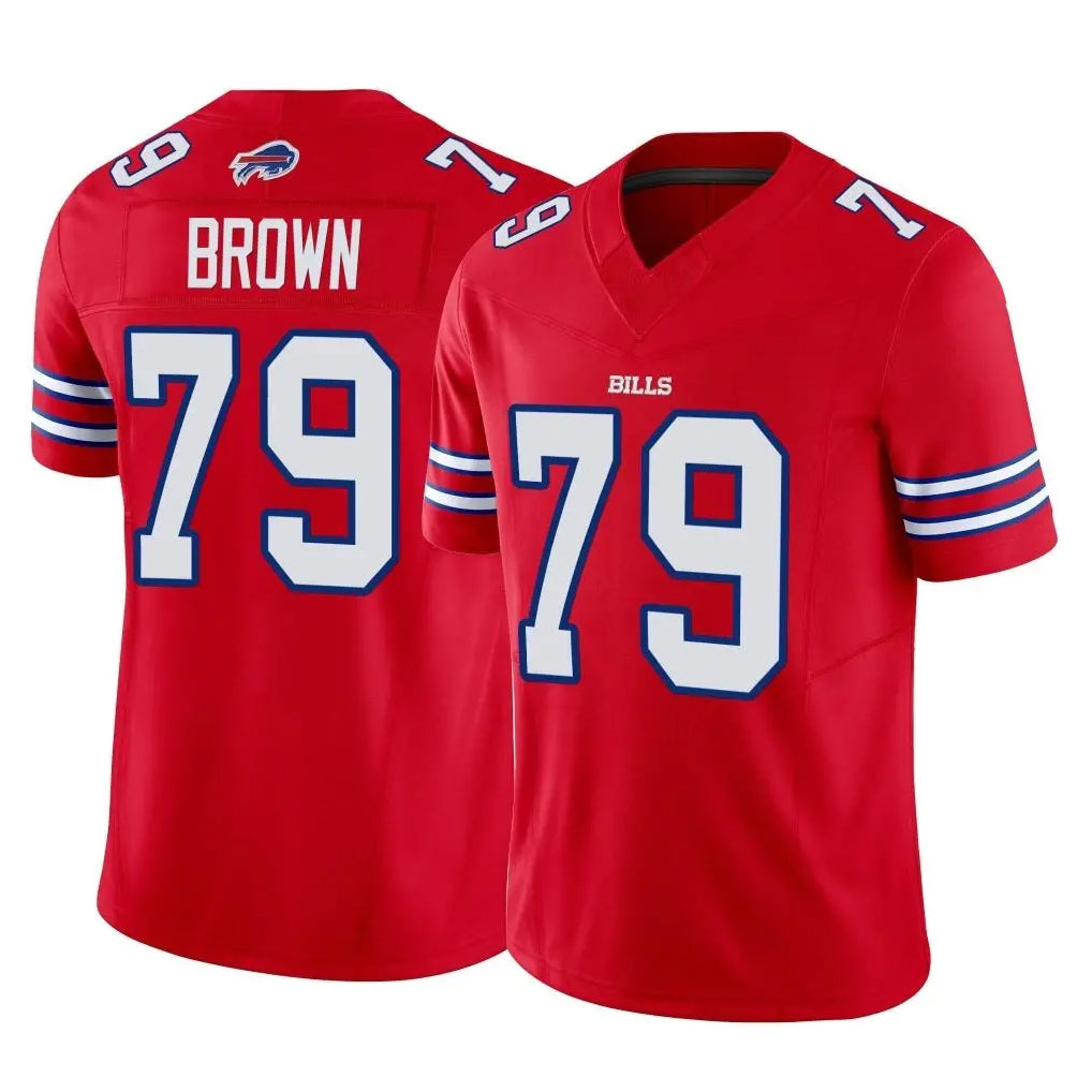 B.Bills #79 Spencer Brown Player Red Vapor F.U.S.E. Jersey Limited Home Game Ldoa Stitched Jerseys