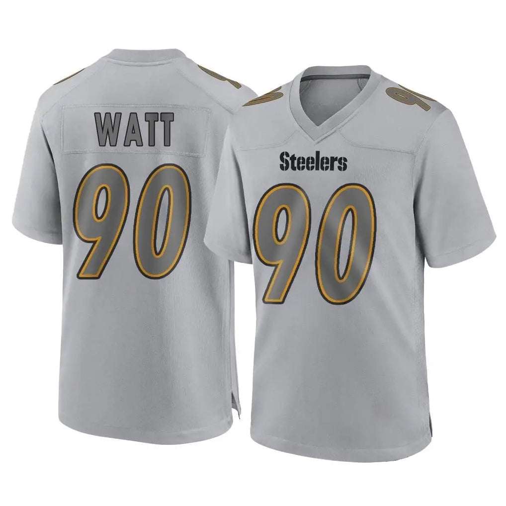 P.Steelers #90 T.J. Watt Player Gray Atmosphere Fashion Home Game Ldoa Stitched Jerseys