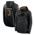 B.Bills #3 Damar Hamlin Player Black Salute to Service Hoodies Ldoa Stitched Jersey