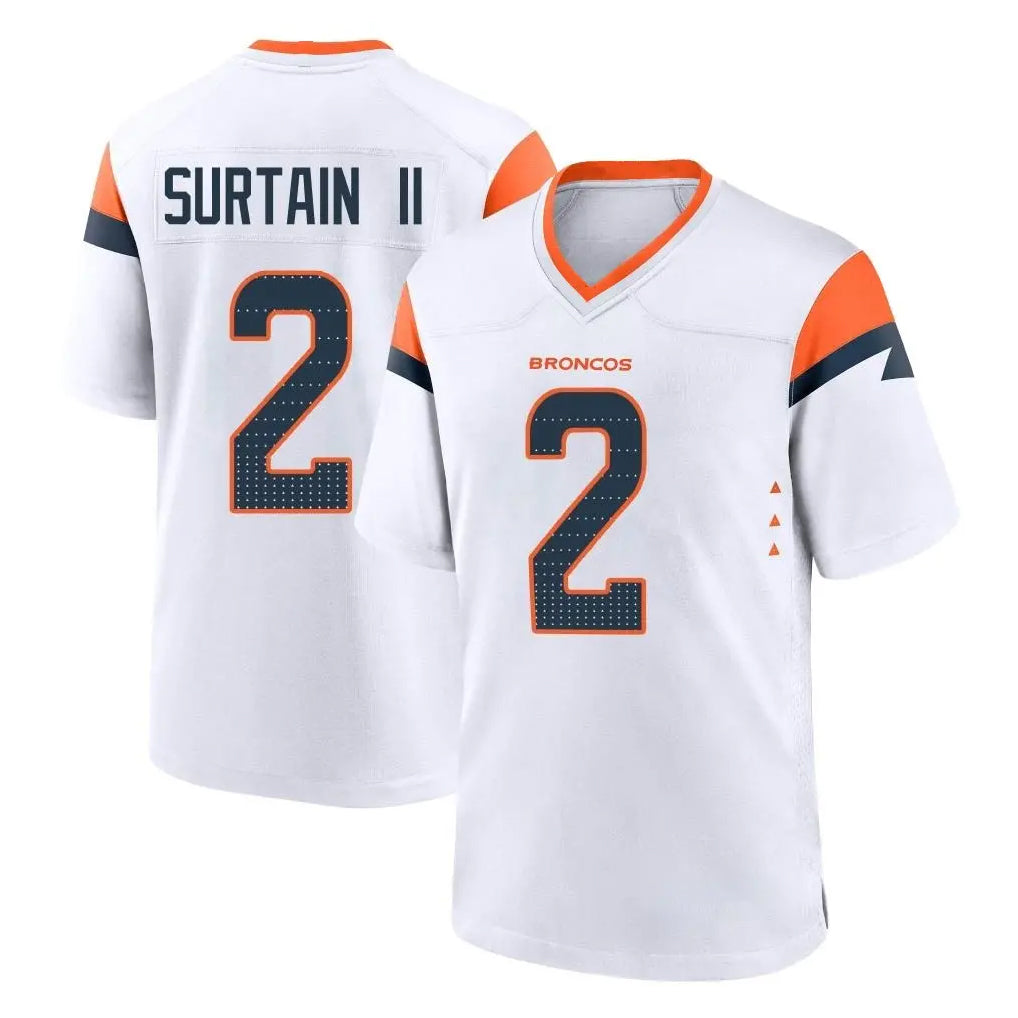 D.Broncos #2 Pat Surtain II Player White Home Game Ldoa Stitched Jerseys