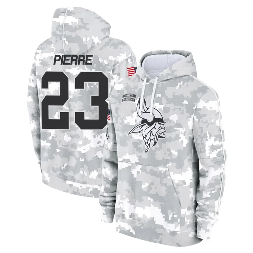 M.Vikings #23 James Pierre Player Arctic Camo Salute to Service Pullover Hoodies Limited Game Ldoa Stitched Jerseys