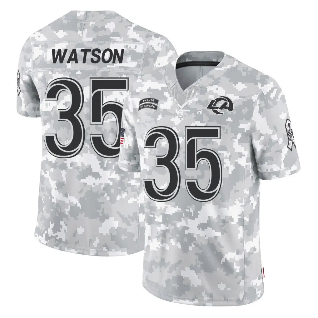 LA.Rams #35 Jaylen Watson Player Arctic Camo Salute To Service Limited Game Ldoa Stitched Jerseys