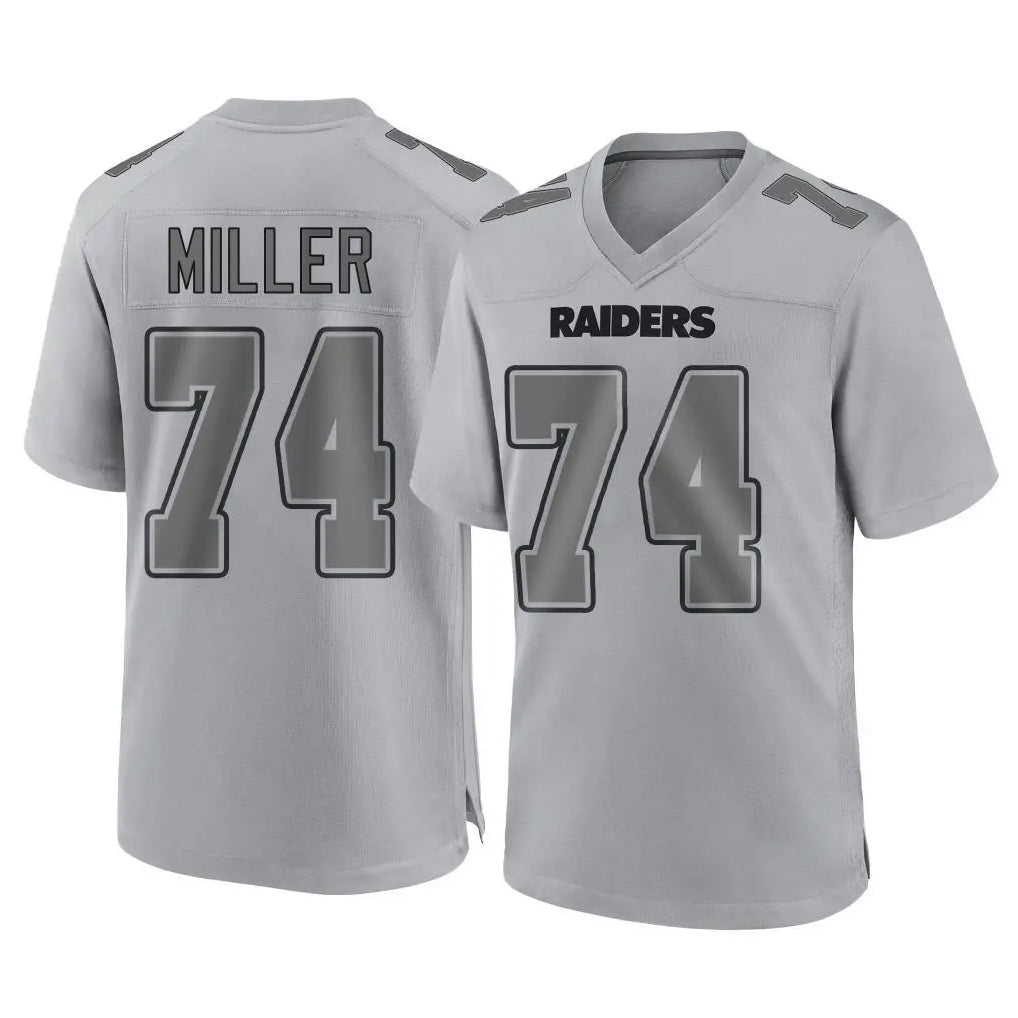 LV.Raiders #74 Kolton Miller Player Gray Atmosphere Fashion Limited Game Ldoa Stitched Jerseys