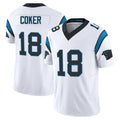 C.Panthers #18 Jalen Coker Player White Vapor F.U.S.E. Limited Home Game Ldoa Stitched Jerseys