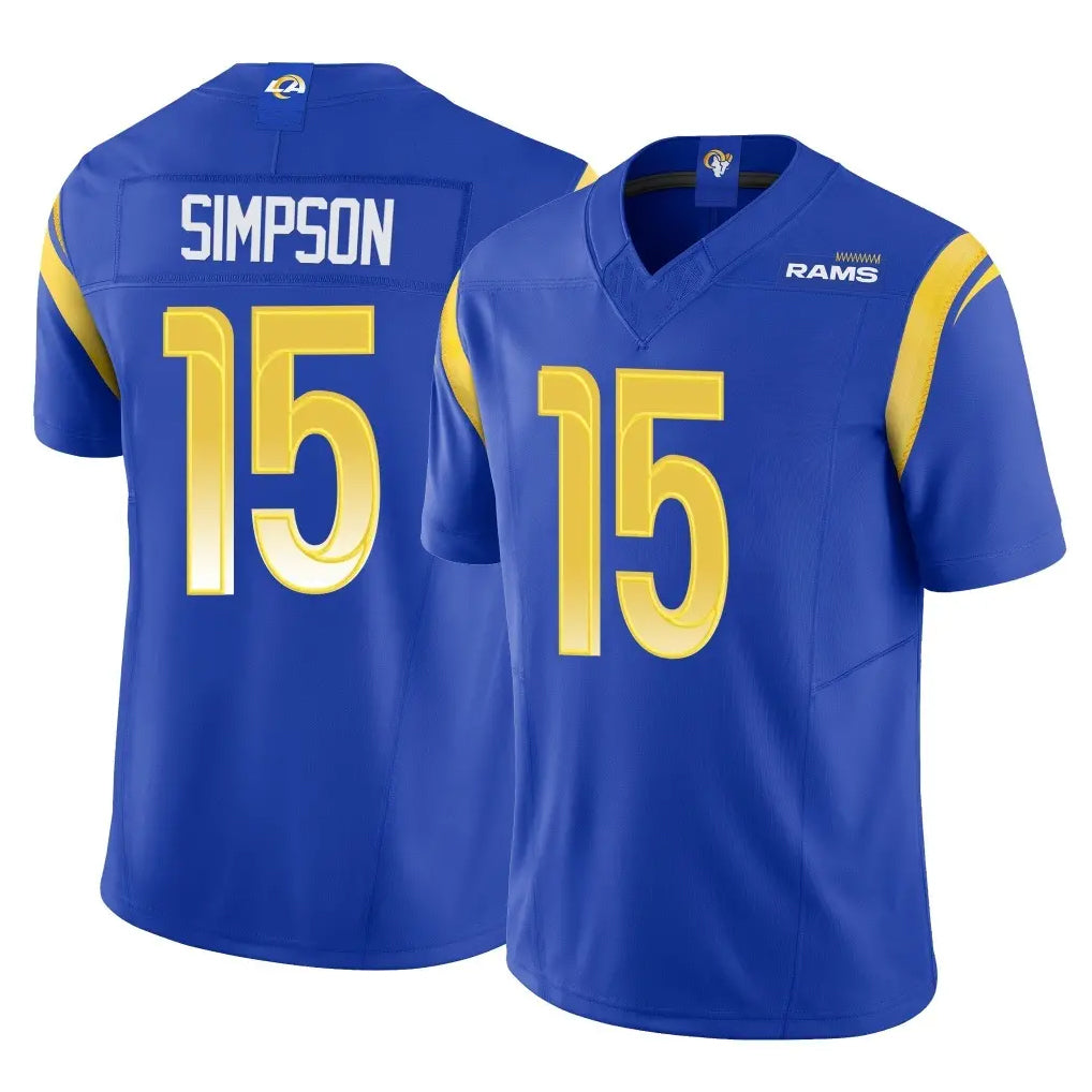 LA.Rams #15 Ty Simpson Player Royal Limited Vapor F.U.S.E. Home Game Ldoa Stitched Jerseys
