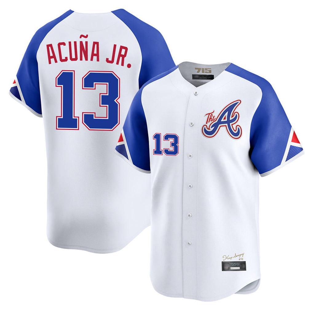 A.Braves #13 Ronald Acuna Jr Player White City Connect Limited Home Game Ldoa Stitched Jerseys