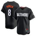 B.Orioles #8 Cal Ripken Player Black City Connect Limited Home Game Ldoa Stitched Jerseys