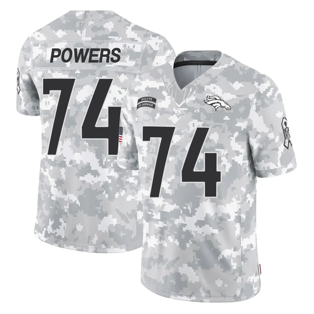 D.Broncos #74 Ben Powers Player Arctic Camo Salute To Service Limited Ldoa Stitched Jerseys
