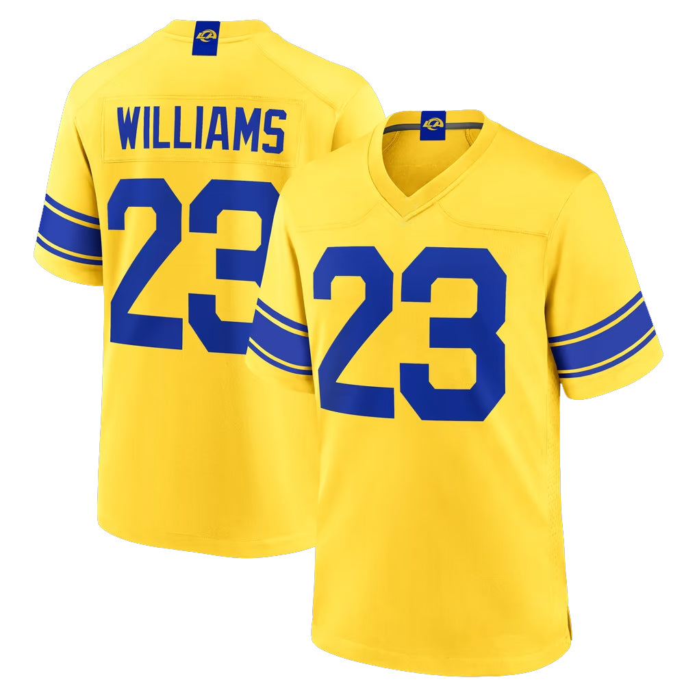 LA.Rams #23 Kyren Williams Player Gold Classic Sol Home Game Ldoa Stitched Jerseys