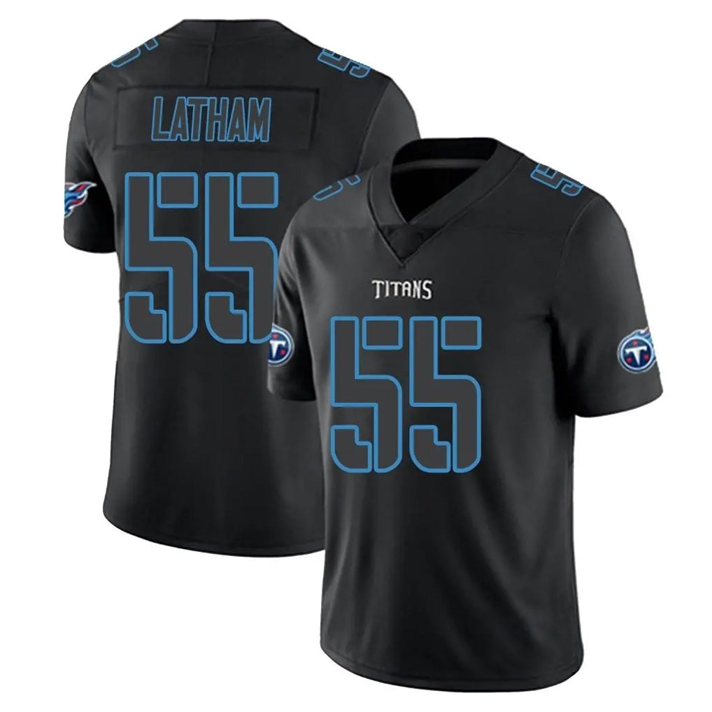 T.Titans #55 JC Latham Player Black Impact Limited Home Game Ldoa Stitched Jerseys