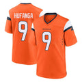 D.Broncos #9 Talanoa Hufanga Player Orange Home Game Ldoa Stitched Jerseys