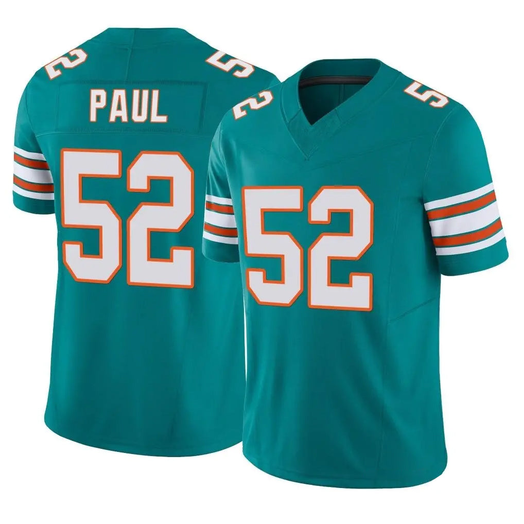 M.Dolphins #52 Patrick Paul Player Aqua Limited Alternate Vapor F.U.S.E. Home Game Ldoa Stitched Jerseys