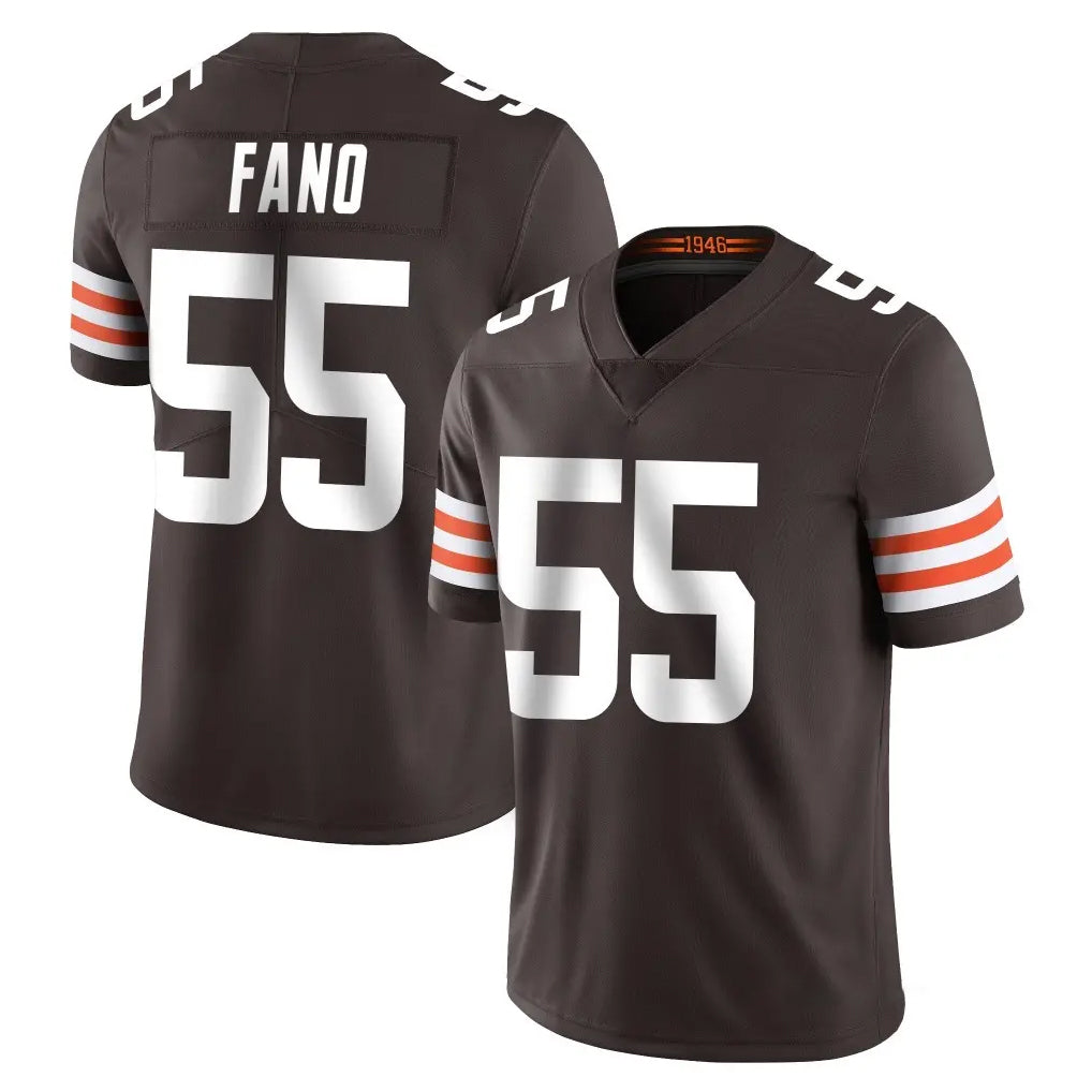 C.Browns #55 Spencer Fano Player Brown Color Vapor Untouchable Limited Home Game Ldoa Stitched Jerseys