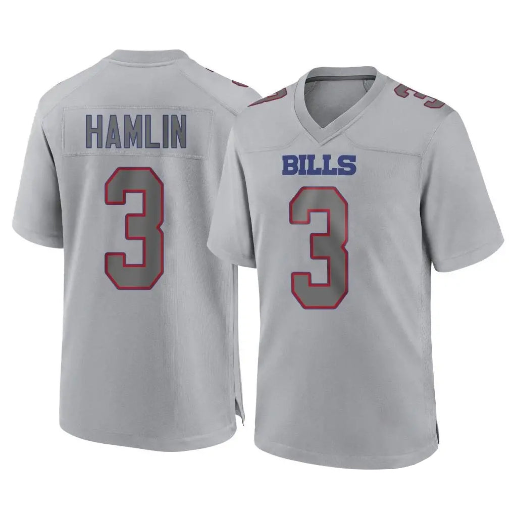 B.Bills #3 Damar Hamlin Player Gray Home Game Ldoa Stitched Jerseys