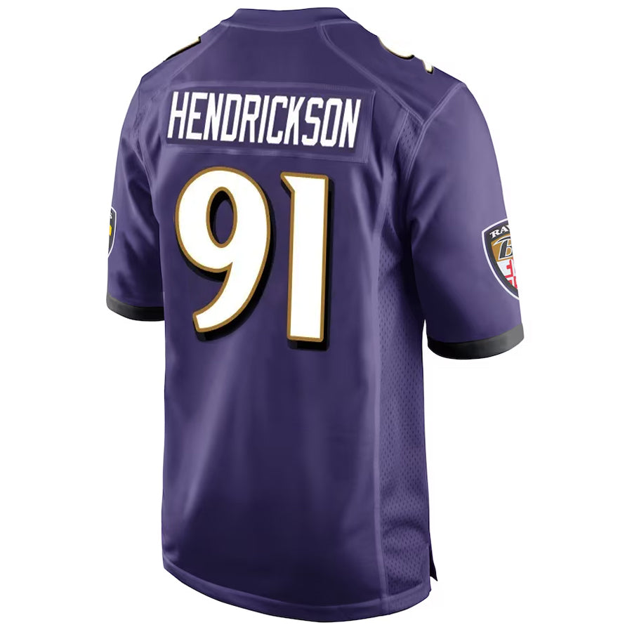 B.Ravens #91 Trey Hendrickson Player Purple Alternate Home Game Ldoa Stitched Jerseys