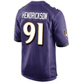 B.Ravens #91 Trey Hendrickson Player Purple Alternate Home Game Ldoa Stitched Jerseys
