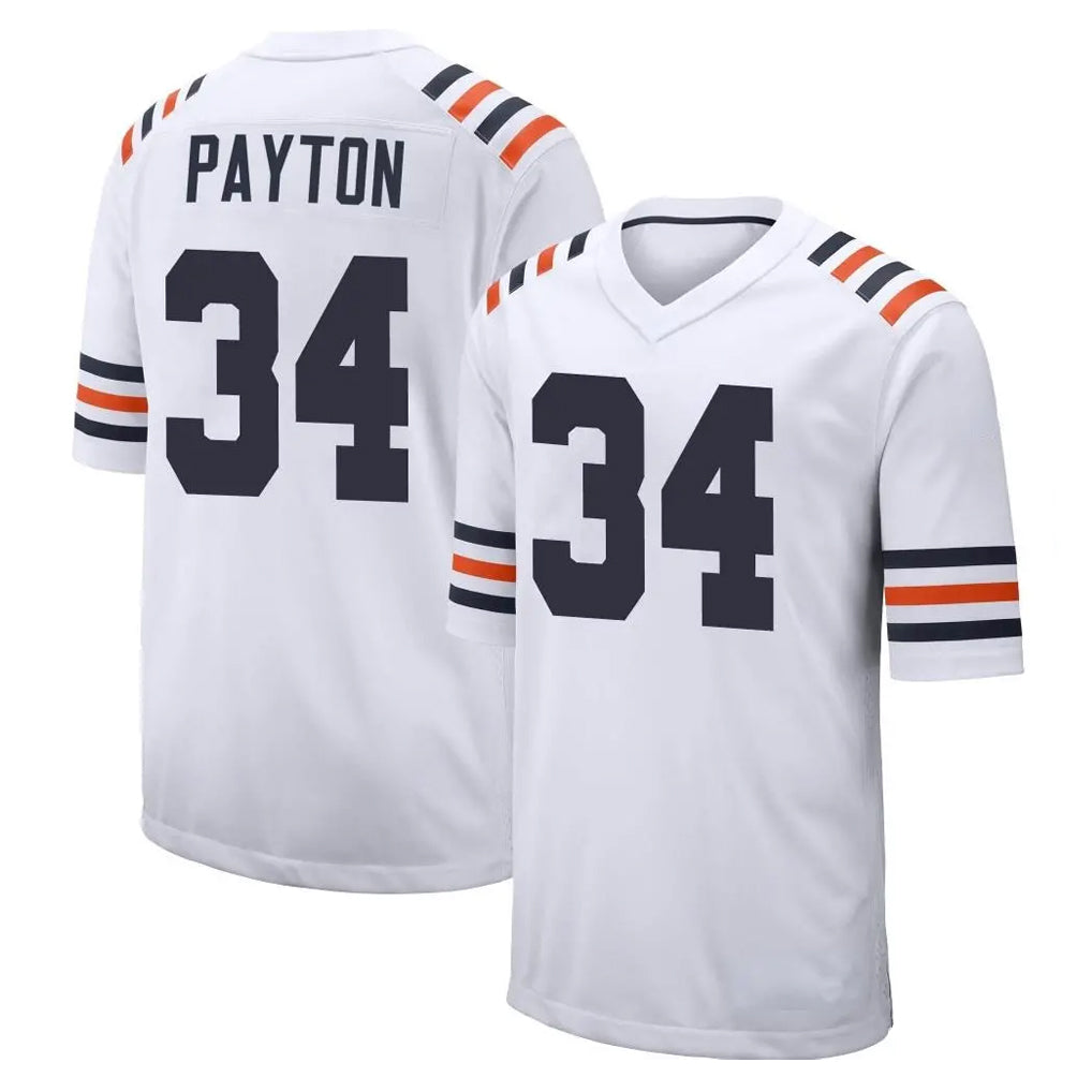 C.Bears #34 Walter Payton Player White Classic Home Game Ldoa Stitched Jerseys