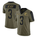C.Browns #3 Jerry Jeudy Player Olive Salute to Service Limited Home Game Ldoa Stitched Jerseys