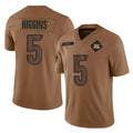 C.Bengals #5 Tee Higgins Player Brown Salute to Service Limited Ldoa Stitched Jerseys