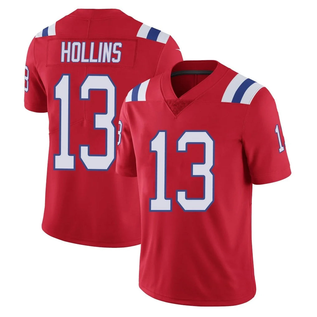 NE.Patriots #13 Mack Hollins Player Red Limited Vapor F.U.S.E. Home Game Ldoa Stitched Jerseys