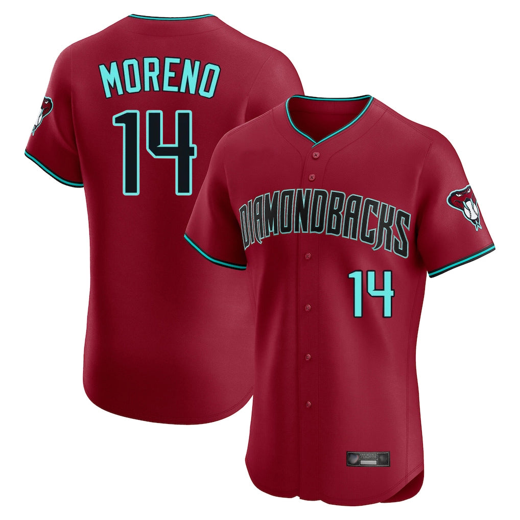 A.Diamondbacks #14 Gabriel Moreno Player Red Limited Elite Home Game Ldoa Stitched Jerseys