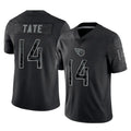 T.Titans #14 Carnell Tate Player Black Limited Reflective Home Game Ldoa Stitched Jerseys