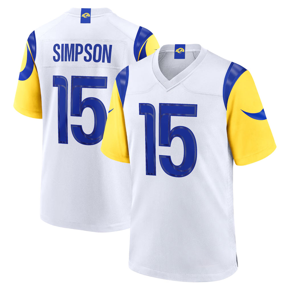 LA.Rams #15 Ty Simpson Player White Limited Home Game Ldoa Stitched Jerseys