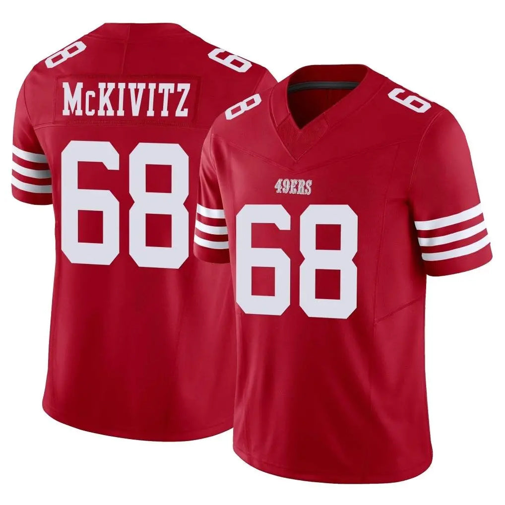 SF.49ers #68 Colton McKivitz Player Red Limited Vapor F.U.S.E. Home Game Ddoa Stitched Jerseys