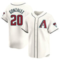 A.Diamondbacks #20 Luis Gonzalez Player Cream Limited Home Game Ldoa Stitched Jerseys