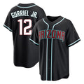A.Diamondbacks #12 Lourdes Gurriel Jr Player Black Home Game Ldoa Stitched Jerseys
