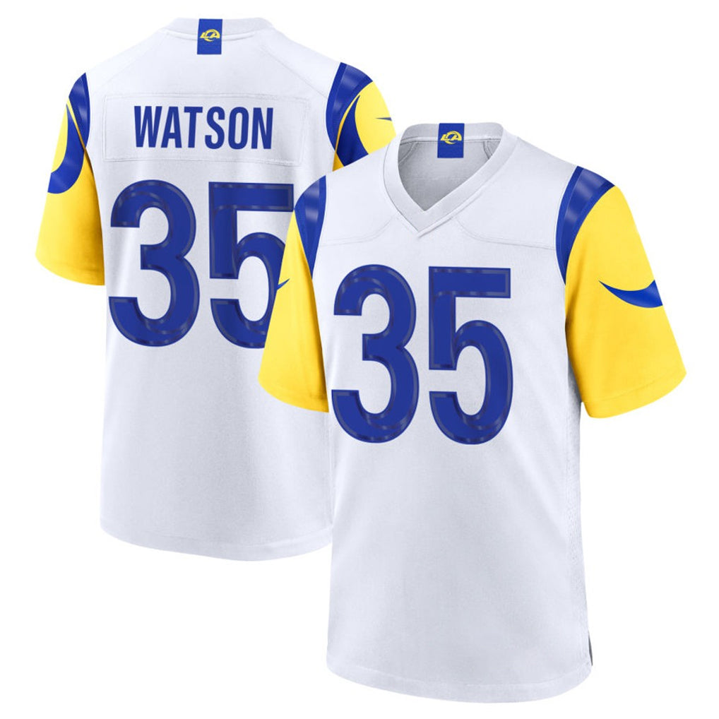 LA.Rams #35 Jaylen Watson Player White Limited Home Game Ldoa Stitched Jerseys