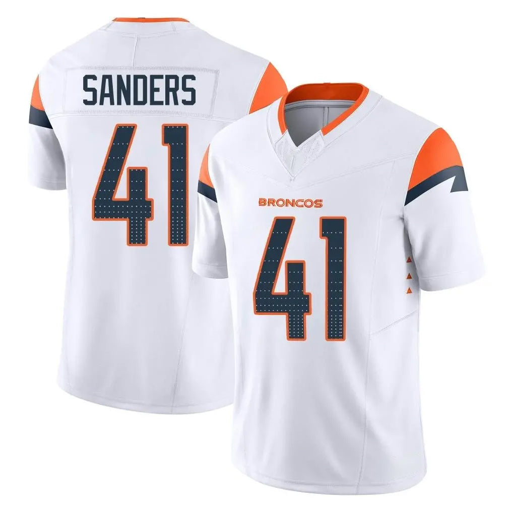 D.Broncos #41 Drew Sanders Player White Limited Vapor F.U.S.E. Home Game Ldoa Stitched Jerseys