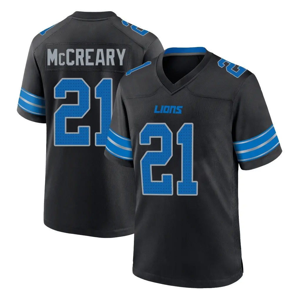 D.Lions #21 Roger McCreary Player Black Alternate Home Game Ldoa Stitched Jerseys