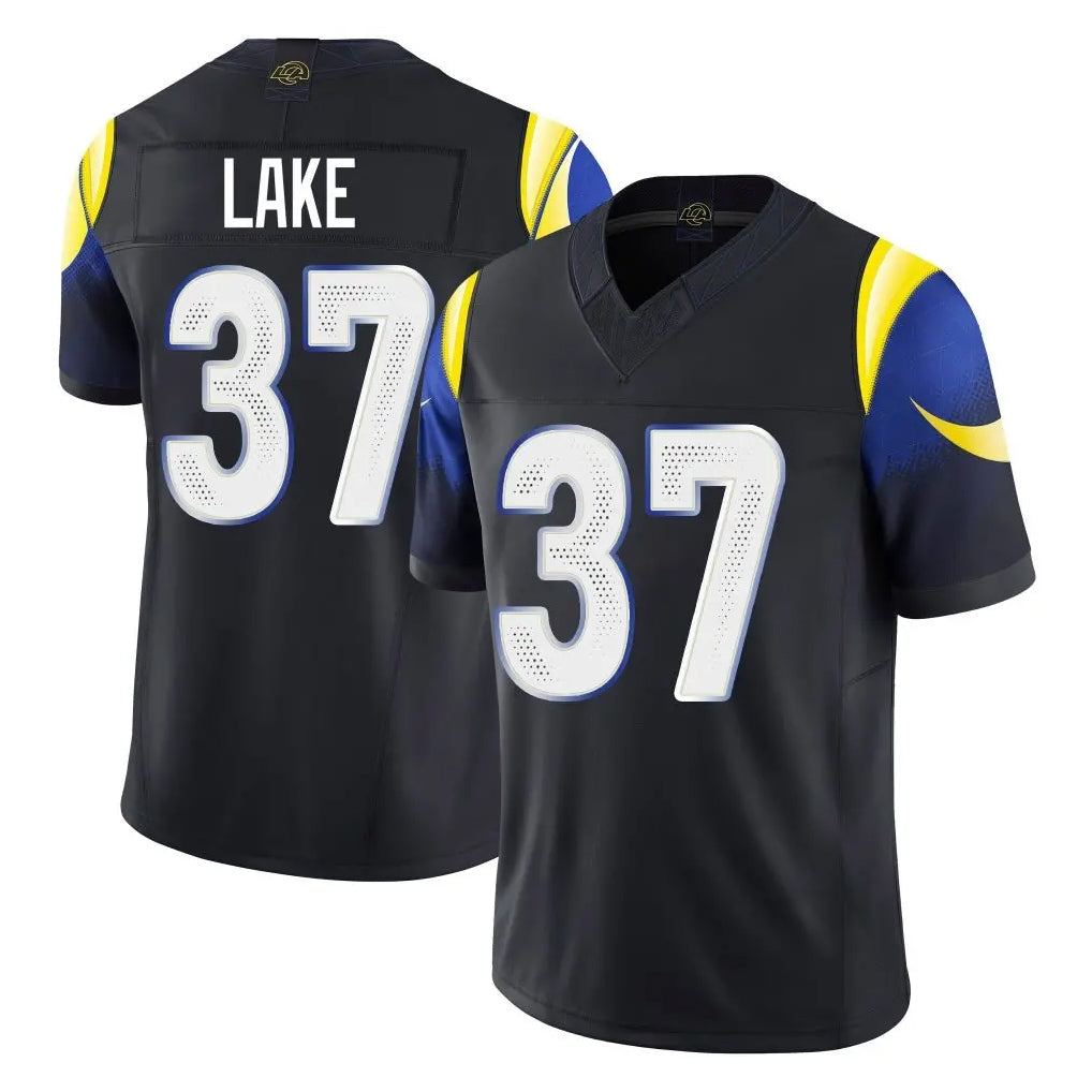 LA.Rams #37 Quentin Lake Player Black Midnight Rivalries Collection Limited Home Game Ldoa Stitched Jerseys